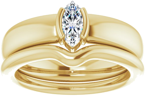 Sužadėtuvių Žiedas „Half-Bezel Solitaire“ 14k yellow gold Marquise 7mm x 3.5mm (8)