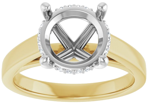 Sužadėtuvių Žiedas „Hidden Halo-Style“ 14k yellow/white gold Round 9.4mm (3)