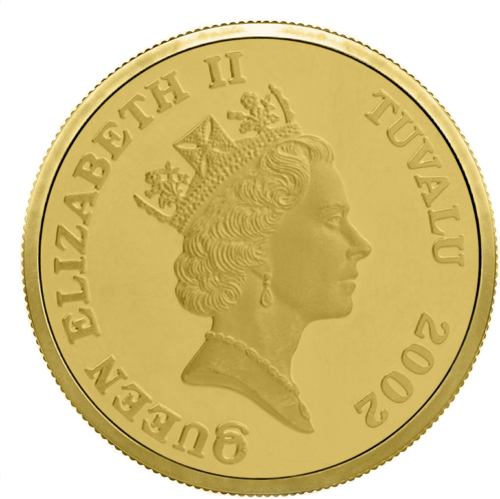 50 dolerių Žirgas 2002 Tuvalu auksinė moneta (2)