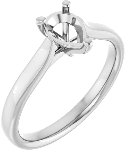 14K White 7x5 mm Pear Engagement Ring Mounting (1)