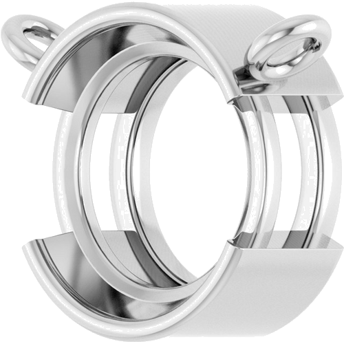 Pakabukas „Half-Bezel Solitaire“ 14k white gold Round 8mm (2)