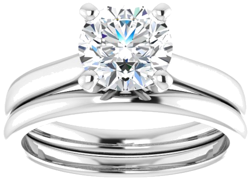 Platinum 7 mm Round Engagement Ring Mounting (8)