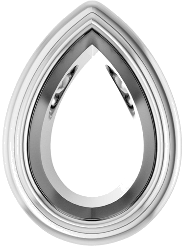 Pakabukas „Bezel-Set Solitaire“ 14k white gold Pear 6mm x 4mm (1)