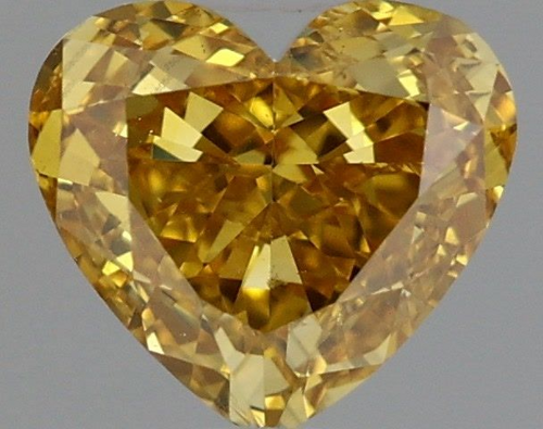 0.57 carat Fancy Vivid Yellowish Orange-SI1 Natūralus Heart Deimantas (1)