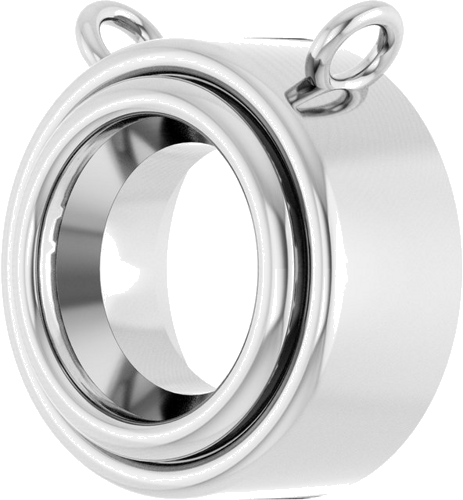 14K White 6 mm Round Bezel Set Necklace Center (2)