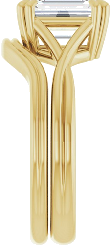 14K Yellow 8x6 mm Emerald Solitaire Engagement Ring Mounting (9)