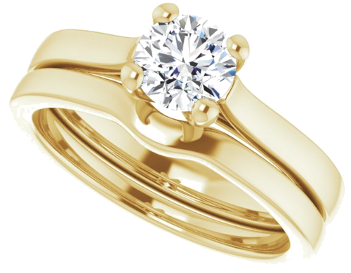 Sužadėtuvių Žiedas 18k yellow gold Round 5.5mm (10)