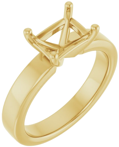 14K Yellow 8x6 mm Emerald Solitaire Engagement Ring Mounting (1)