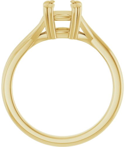 Sužadėtuvių Žiedas „Double Claw-Prong Solitaire Criss-Cross“ 14k yellow gold Cushion 6mm (2)