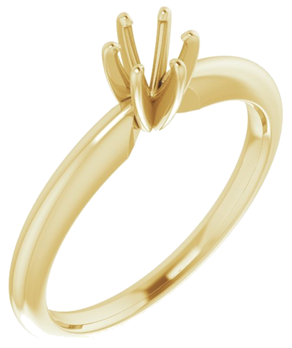 Sužadėtuvių Žiedas „Solitaire“ 14k yellow gold Round 4.2mm x 4.9mm (1)