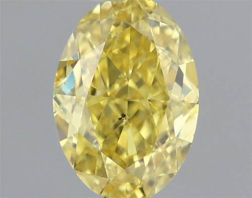 0.55 carat Fancy Vivid Yellow-SI1 Natūralus Oval Deimantas (1)