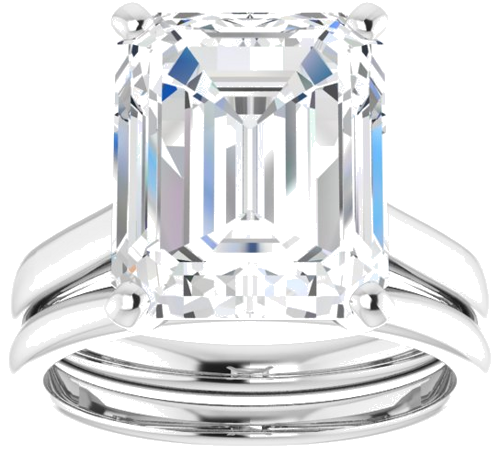 Sužadėtuvių Žiedas „Solitaire“ 585 Baltojo Aukso Emerald 12mm x 10mm (8)