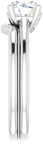 14K White 6.5 mm Round Hidden Fleur De Lis Solitaire Engagement Ring Mounting (9)