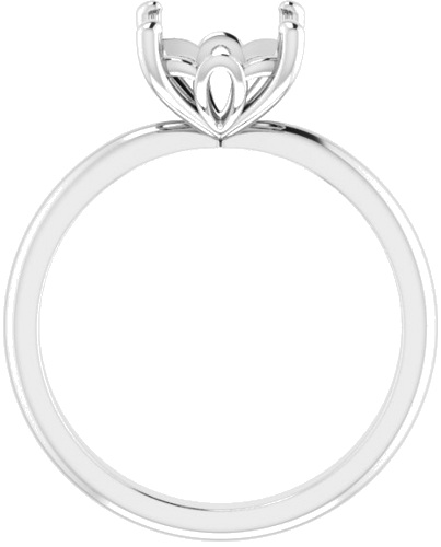 14K White 8 mm Cushion Solitaire Engagement Ring Mounting (2)