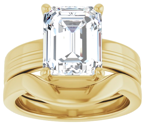 Sužadėtuvių Žiedas „Solitaire“ 585 Geltonojo Aukso Emerald 10mm x 8mm (8)