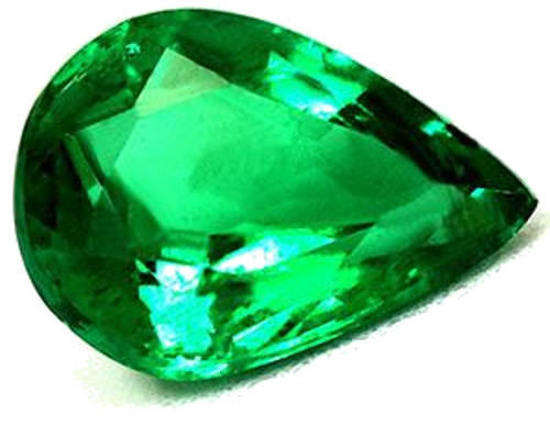 0.91 carat GREEN Pear Smaragdas (1)