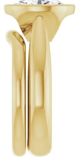 Sužadėtuvių Žiedas „Bezel-Set Solitaire“ 14k yellow gold Oval 10mm x 8mm (9)