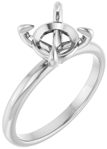 Platinum  8.2 mm Round Solitaire Engagement Ring Mounting (1)