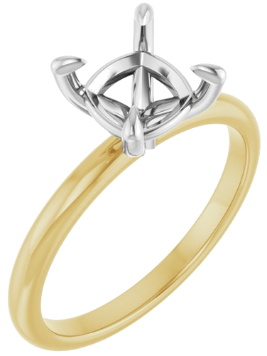 Sužadėtuvių Žiedas „Solitaire“ 14k yellow/white gold Cushion 7mm (1)