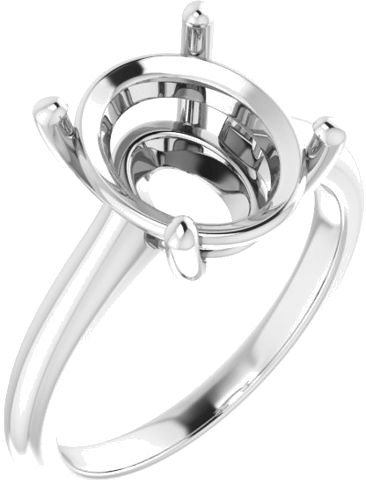 Sužadėtuvių Žiedas „V-End Prong“ 14k white gold Oval 12mm x 10mm (1)