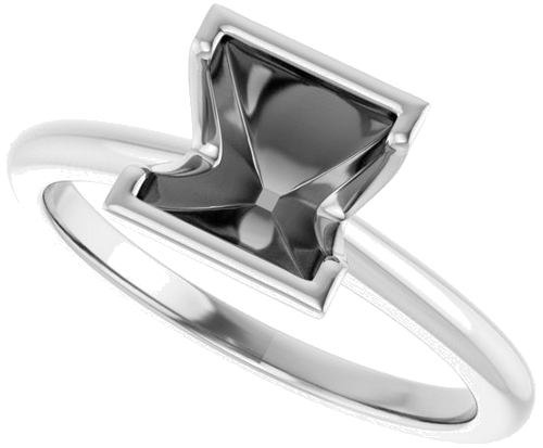 Sužadėtuvių Žiedas „Half-Bezel“ 14k white gold Square 6mm (5)
