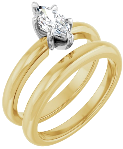 Sužadėtuvių Žiedas „Claw-Prong Solitaire“ 14k yellow/white gold Marquise 8mm x 4mm (6)
