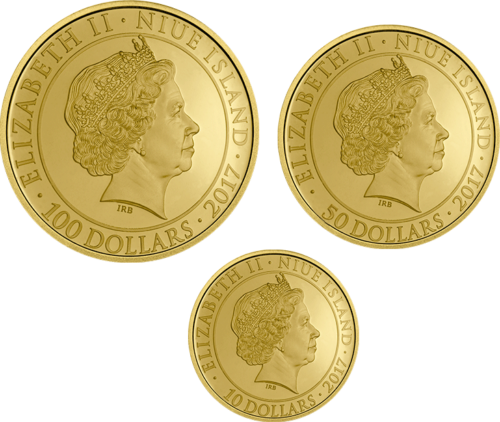 2017 JAV Džonas Kenedis auksinių monetų rinkinys (3)