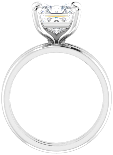 Sužadėtuvių Žiedas „Solitaire“ 585 Baltojo Aukso Square 7.5mm (7)