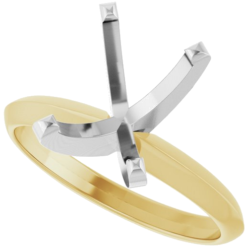 Sužadėtuvių Žiedas „Lightweight Solitaire“ 14k yellow/white gold Elongated Cushion 10mm x 8mm (5)