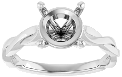 Sužadėtuvių Žiedas „Infinity-Inspired“ 14k white gold Round 8mm (3)