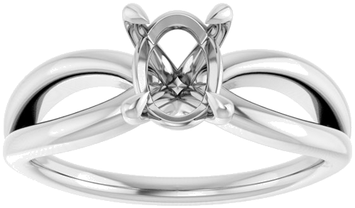 Sužadėtuvių Žiedas „Claw-Prong“ 14k white gold Oval 7.5mm x 5.5mm (3)