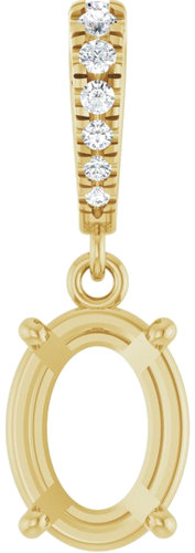 Pakabukas „Accented“ 14k yellow gold Oval 8mm x 6mm (1)
