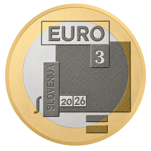 2026 Slovėnija Srečko Kosovel 3 eurų moneta (2)
