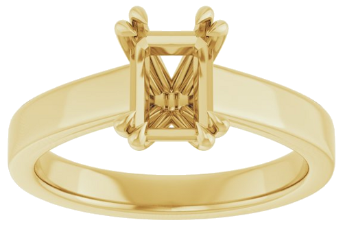 Sužadėtuvių Žiedas „Double Claw-Prong Solitaire“ 14k yellow gold Emerald 7mm x 5mm (3)