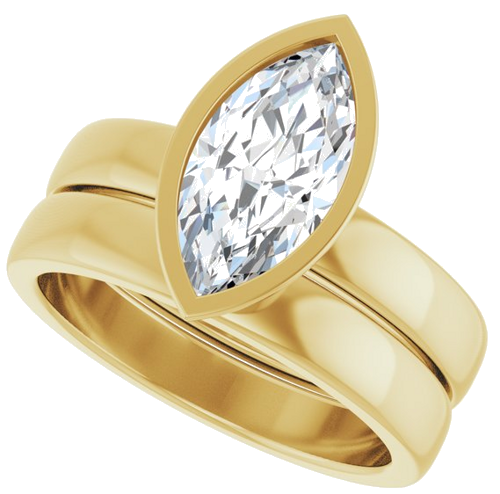 Sužadėtuvių Žiedas „Bezel-Set Solitaire“ 14k yellow gold Marquise 12mm x 6mm (10)
