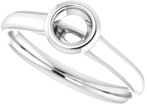 Sužadėtuvių Žiedas „Bezel-Set Solitaire“ 14k white gold Round 4.4mm (5)