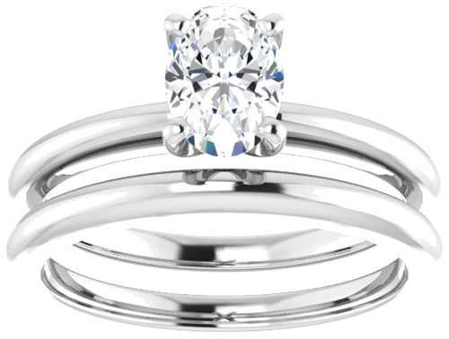 Sužadėtuvių Žiedas „Solitaire“ 585 Baltojo Aukso Oval 7mm x 5mm (8)