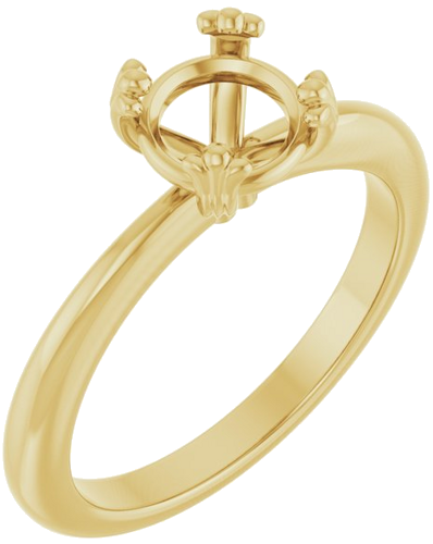 Sužadėtuvių Žiedas „Solitaire“ 14k yellow gold Round 6.5mm (1)