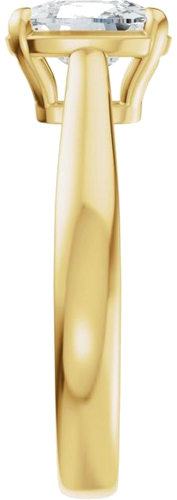 Sužadėtuvių Žiedas „Claw-Prong Solitaire Bezel-Style“ 14k yellow gold Elongated Cushion 7mm x 5mm (4)