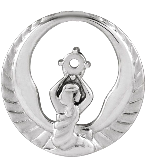 Sterling Silver 2 mm Round Accented Phoenix Pendant Mounting (1)