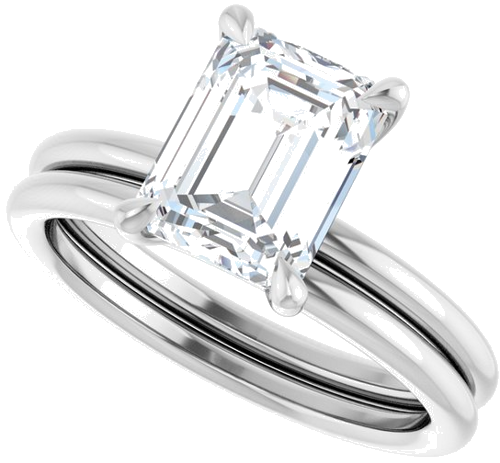 Sužadėtuvių Žiedas „Claw-Prong Solitaire“ 10k white gold Emerald 8.5mm x 6.5mm (10)