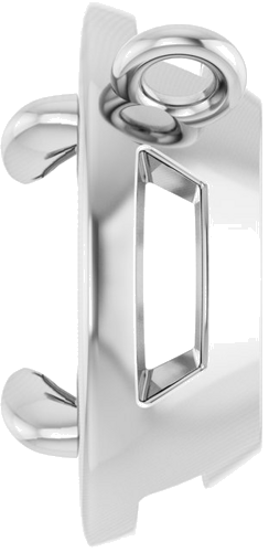 Pakabukas „Claw-Prong Solitaire Bezel-Style“ 14k white gold Round 7mm (3)