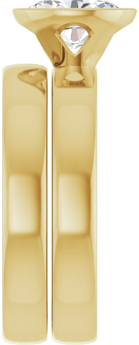 Sužadėtuvių Žiedas „Bezel-Set Solitaire“ 14k yellow gold Oval 8mm x 6mm (9)