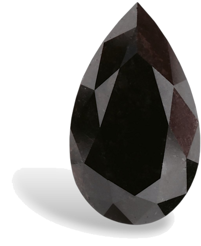 0.64 carat Fancy Black-VVS2 Natūralus Pear Deimantas (1)