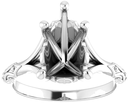 Sužadėtuvių Žiedas „Solitaire Sculptural“ 14k white gold Pear 12mm x 8mm (3)