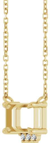 Pakabukas „Accented“ 585 Geltonojo Aukso Emerald 7mm x 5mm (3)