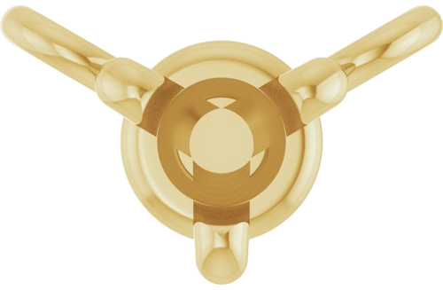 14K Yellow 2.5 mm Round 3-Prong Necklace Center (1)