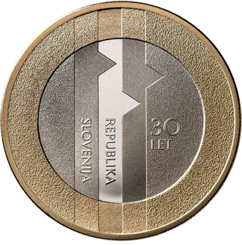 2021 Словения 30-летие независимости монета 3 евро (1)