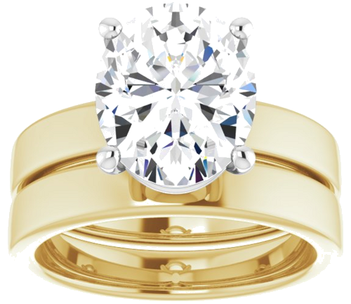 Sužadėtuvių Žiedas „Solitaire“ 14k yellow/white gold Oval 11mm x 9mm (8)