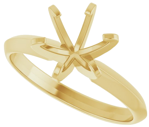 14K Yellow 7.4 mm Round Solitaire Engagement Ring Mounting (5)